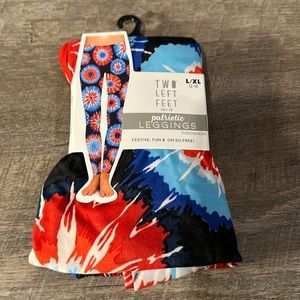 Patriotic tie dye independence American style leggings new in package size L/XL